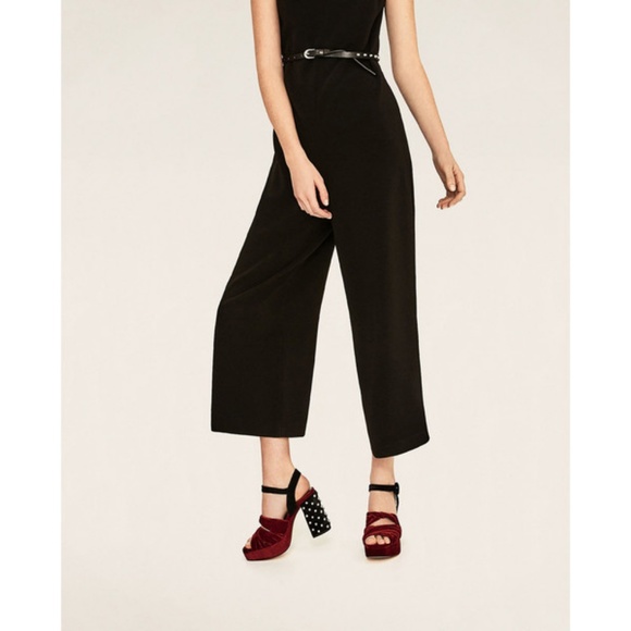 NWT Zara Size 6 Velvet Platform Stud Sandals - Picture 3 of 8